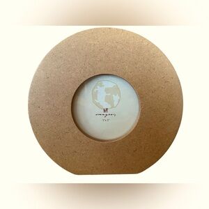Small Round Modern Wood Picture Frame - Easel Back, 5.75" W & Image 2.5” Dia NEW
